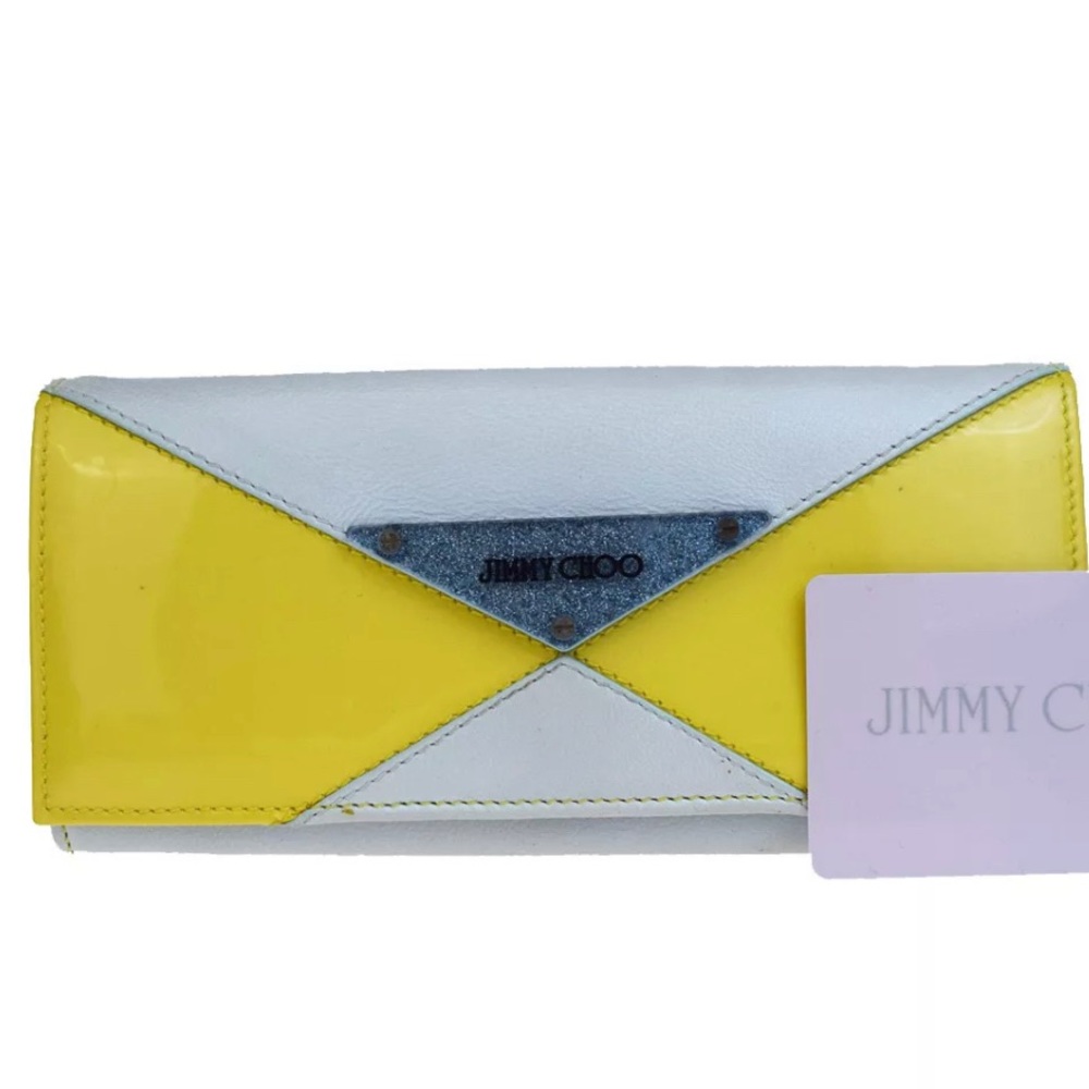 JIMMY CHOO Patent Leather Trifold Long Wallet